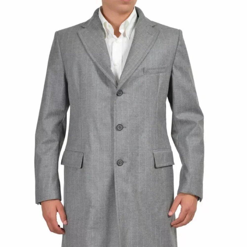 Ballantyne Gray 100% Wool Three Button Coat Retail $1050 Size 2XL